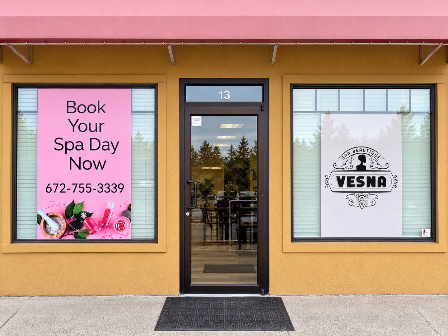 Vesna Beauty Spa storefront on Cowichan Bay Road, Cobble Hill